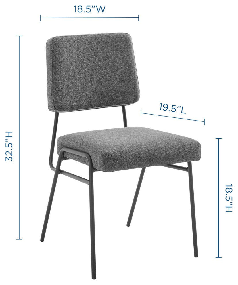 Craft Upholstered Fabric Dining Side Chair - Black Charcoal