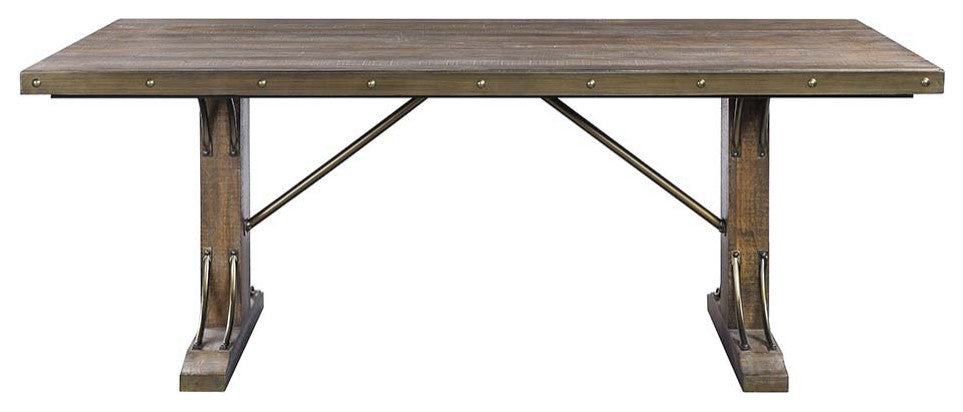 Raphaela Dining Table, Weathered Cherry Finish