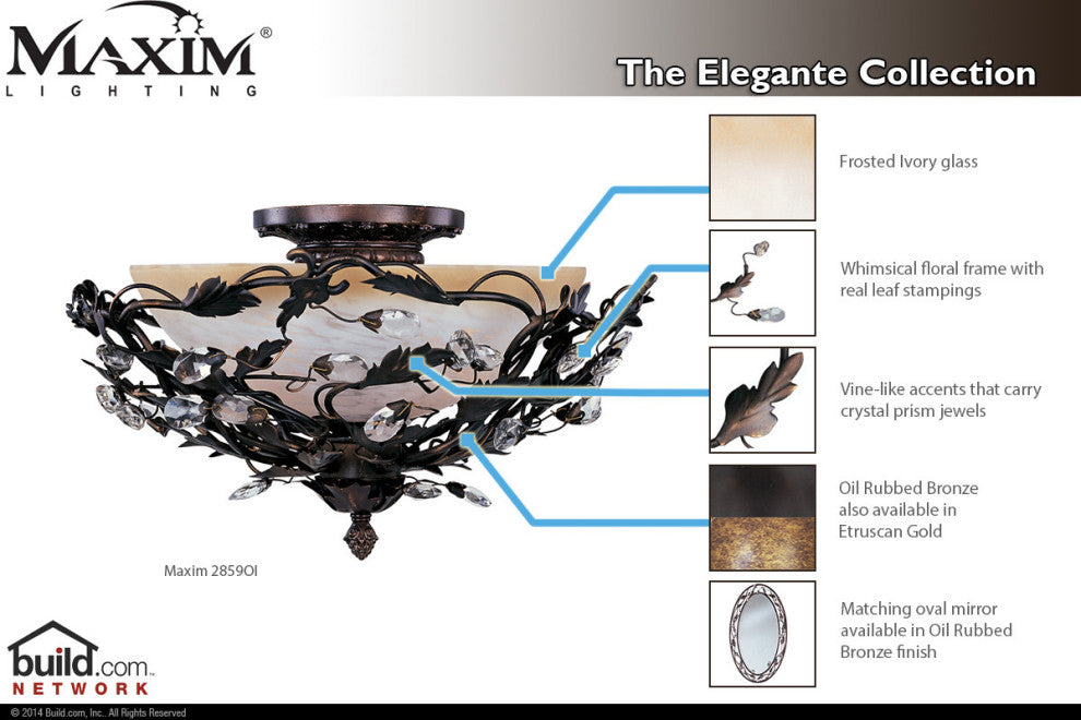 Maxim 2859 Elegante 16"W 3 Light Ceiling Light - Oil Rubbed Bronze / Frosted