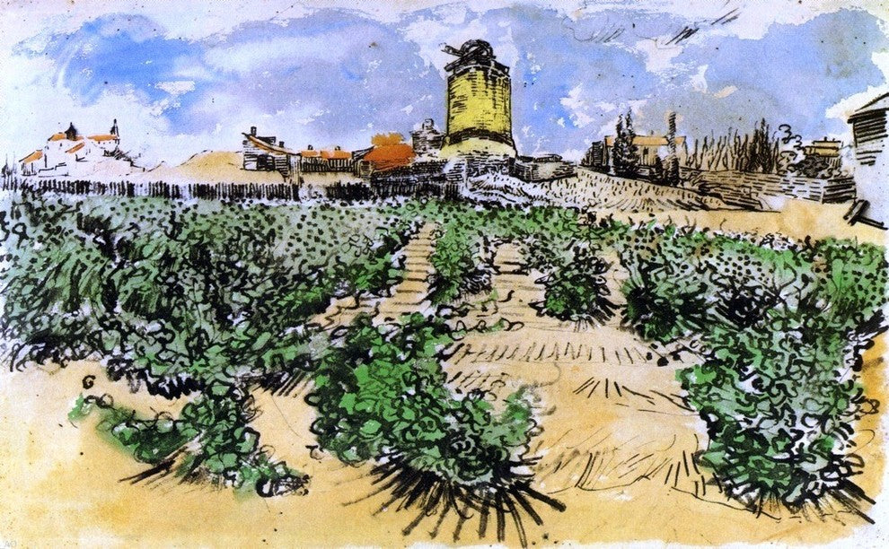 Vincent Van Gogh The Mill of Alphonse Daudet at Fontevieille Wall Decal