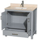 Wyndham WCS141436SGYIVUNSMXX 36 inch Vanity in Gray with Ivory Marble and Square