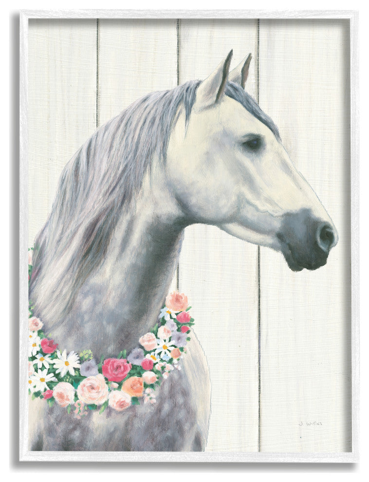 Spirit Stallion Horse With Flower Wreath, 16 x 20