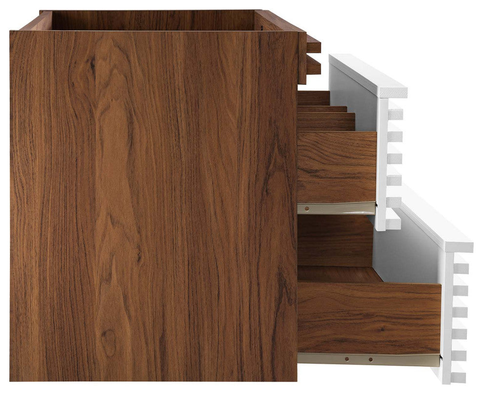Render 36" Wall-Mount Bathroom Vanity Cabinet, White Walnut