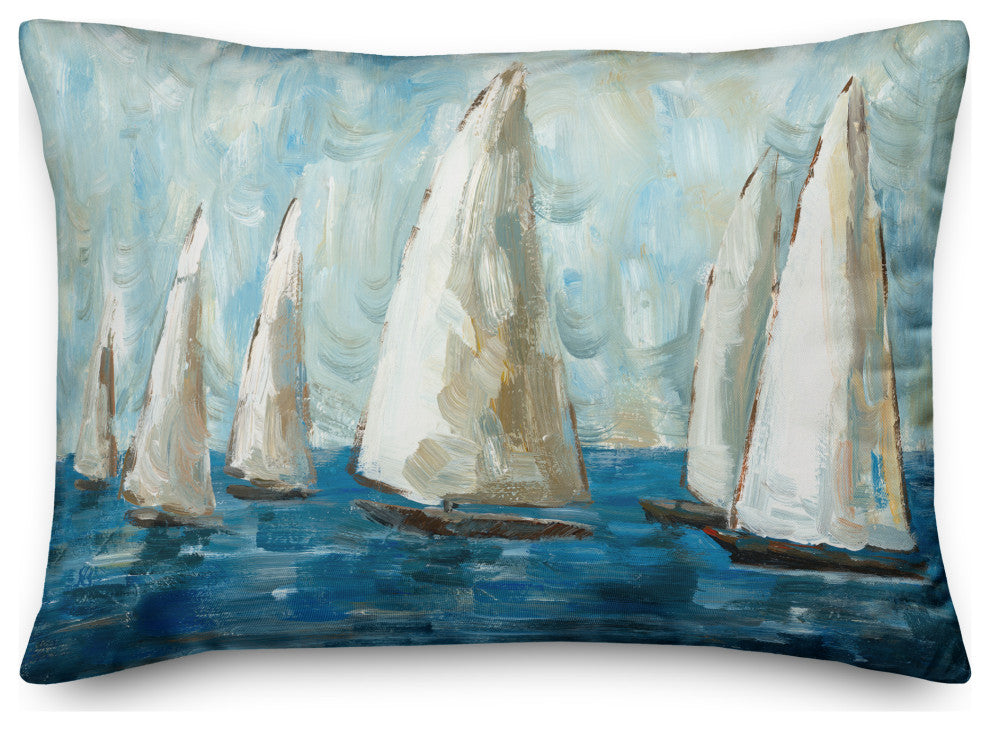 Painted Sailboats 14x20 Indoor/Outdoor Pillow