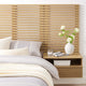 Render Wall Mount Twin Headboard and Modern Nightstands, Oak