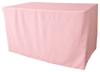 LA Linen Polyester Poplin Fitted Tablecloth 48"x24"x30", Light Pink