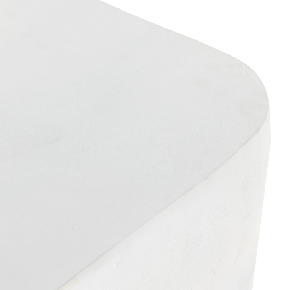 Basil Square Outdoor End Table-White