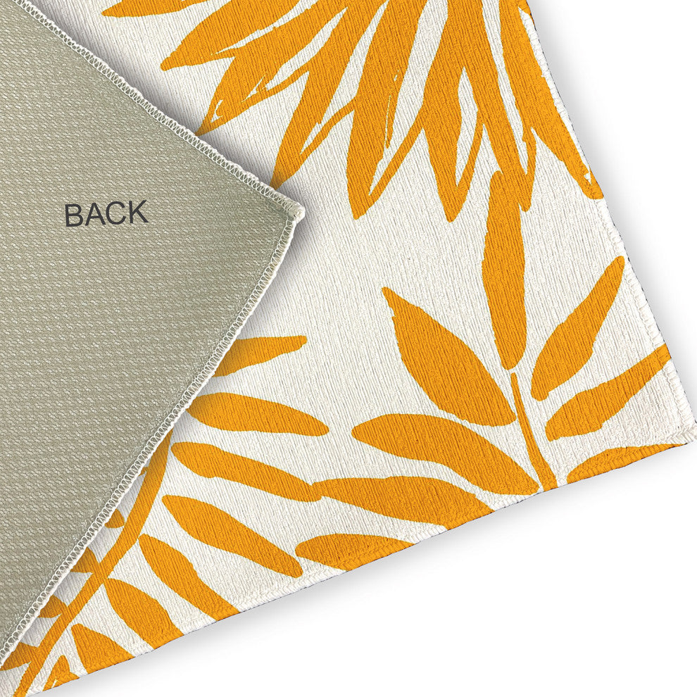 5' x 7' Pineapple Leaves Spring Chenille Indoor/Outdoor Rug