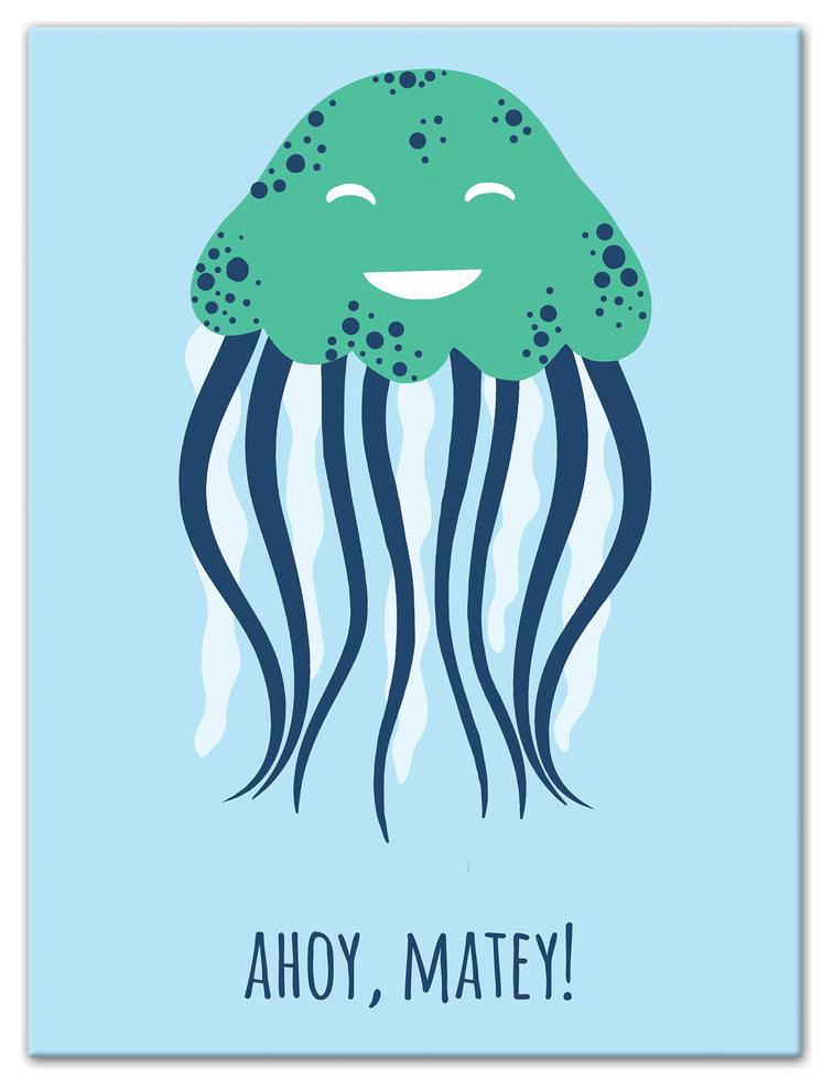 Ahoy Matey Jellyfish 12x16 Canvas Wall Art