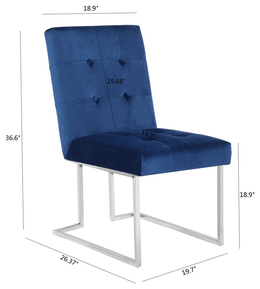 Home Beyond Dining Chairs Set of 2 Pieces for Dining Room, Navy Blue UC-16B
