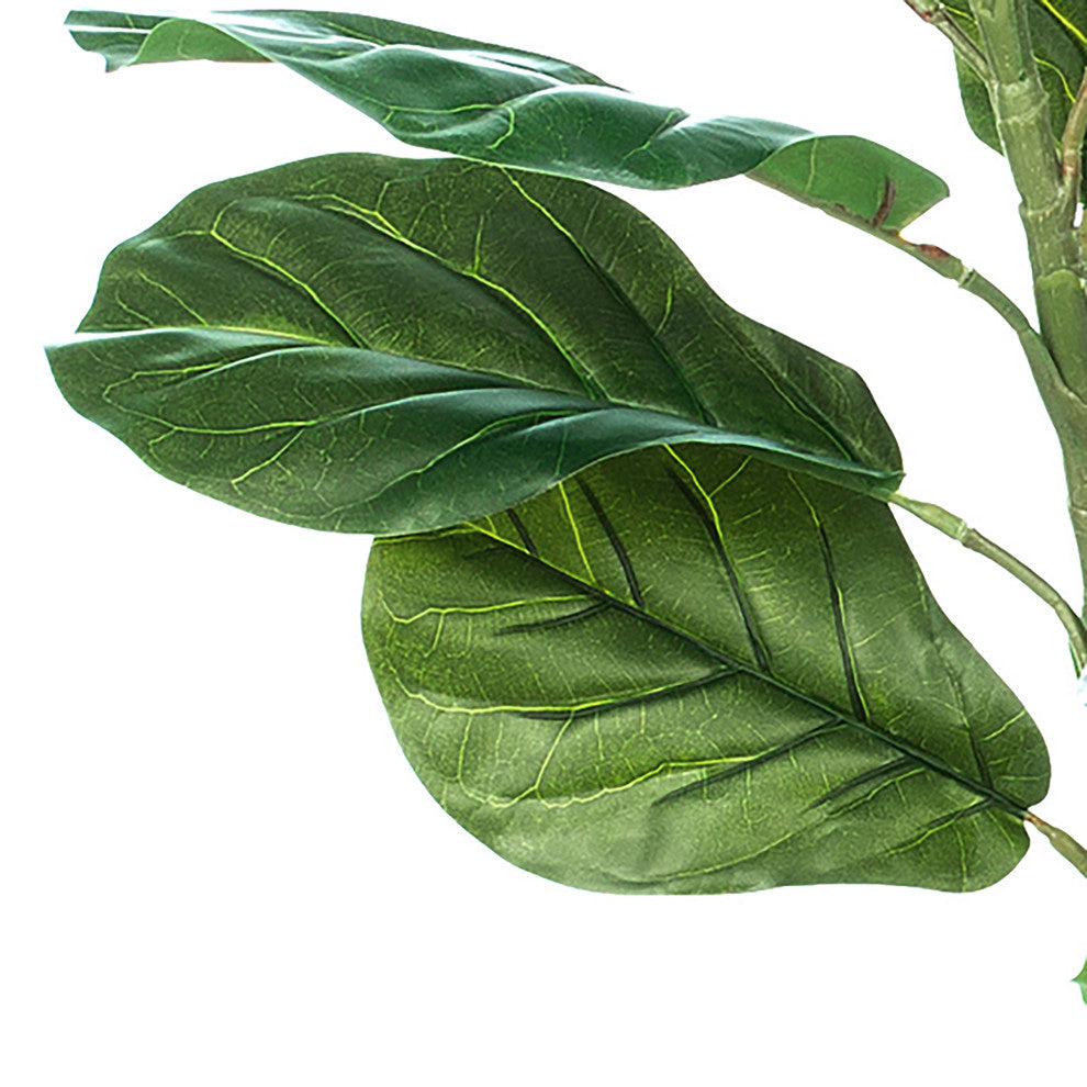 73.23" Artificial Fiddle Leaf Fig Plant, Planter, Set of 2