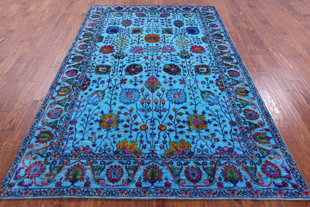 6' 0" X 9' 2" Persian Handmade Wool & Silk Rug - Q15812