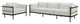 Modern Contemporary Living Room Leather Armchair and Sofa White