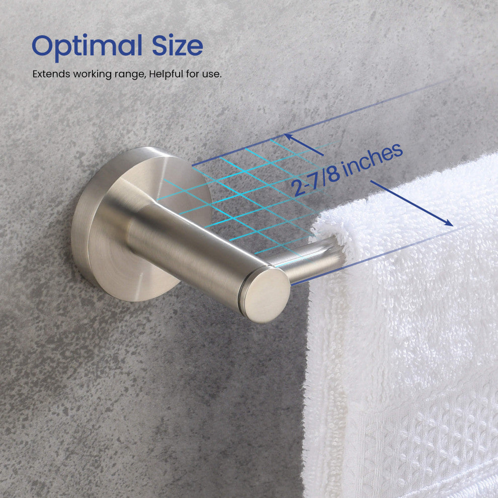 Circular 5-Piece Bathroom Hardware Set, Brushed Nickel