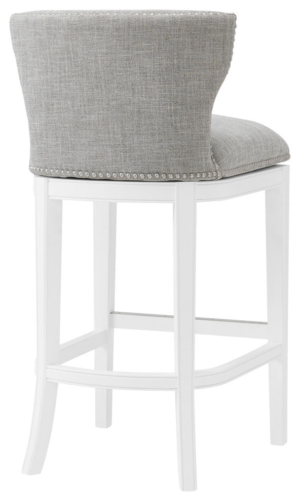 Miranda Swivel Bar Stool, White, 2, Bar Height