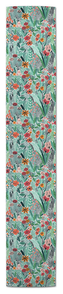 Lush Floral Pattern 16x72 Cotton Twill Runner