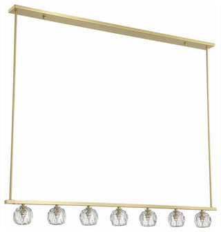 Aragon 7-Light Soft Brass Chandelier, Faceted Cut Crystal