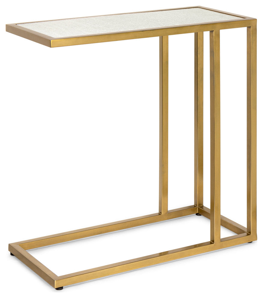 Echelon Sofa Hugger Table, Natural Brass