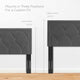 Headboard, Full Queen Size, Velvet, Dark Gray, Modern Contemporary, Bedroom