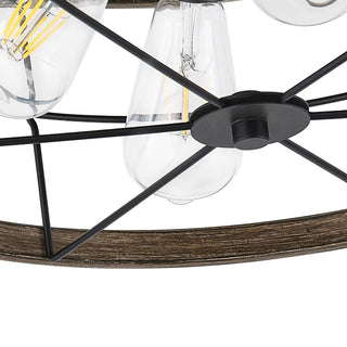 Farmhouse 4-Light Drum Metal Frame Flush Mount Ceiling Light