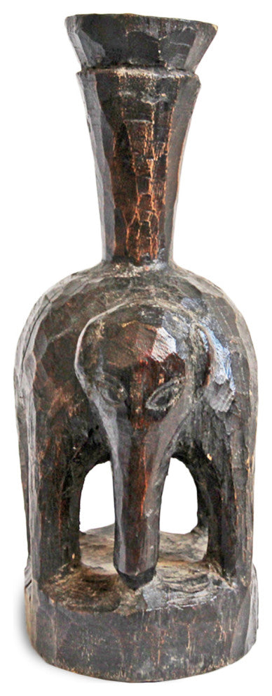 Consigned Antique Nepal Wood Elephant