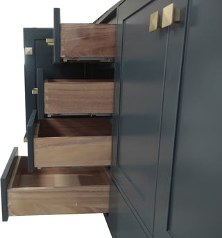 Ariel Cambridge 72" Double Sink Base Cabinet, Midnight Blue