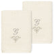 Linum Home Turkish Cotton Monica 2-Piece Embellished Washcloth Set, Cream