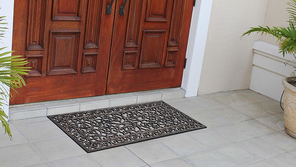 A1HC First IMPRESSION Audie 23.62"x47.25" Easy Clean Rubber Entry Way Doormat