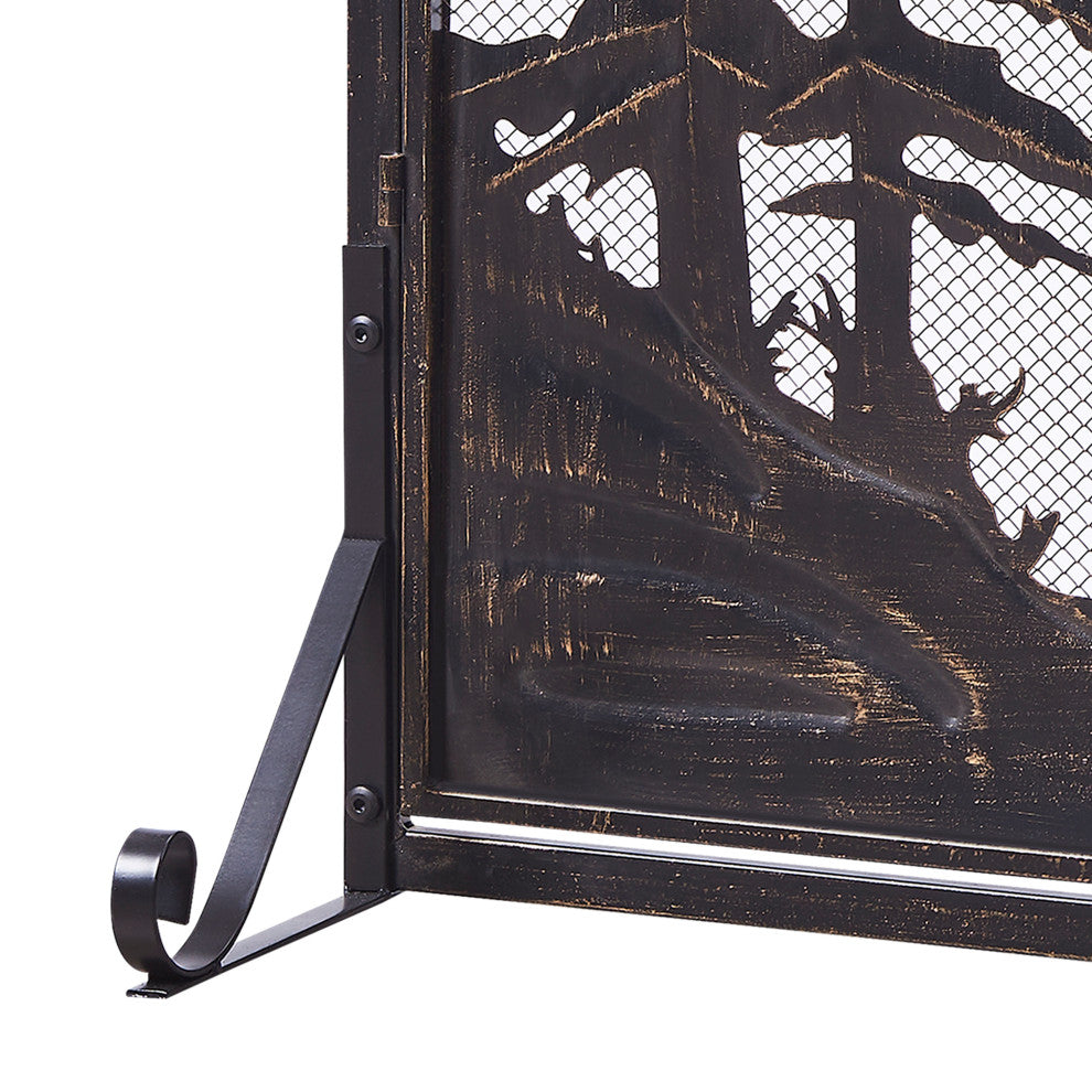 2-Door Iron Fireplace Screen