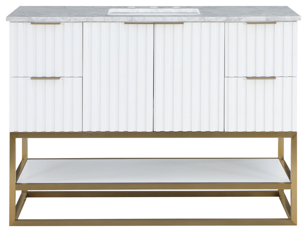 Monad Bathroom Vanity, White, 48" Wide