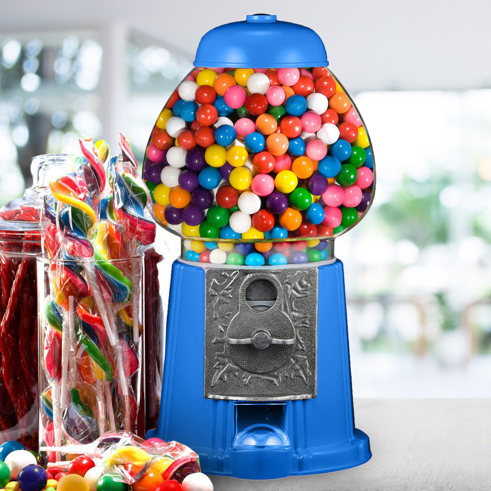 Mini Gumball Machine Vintage Candy Dispenser Glass Globe, Metal Base