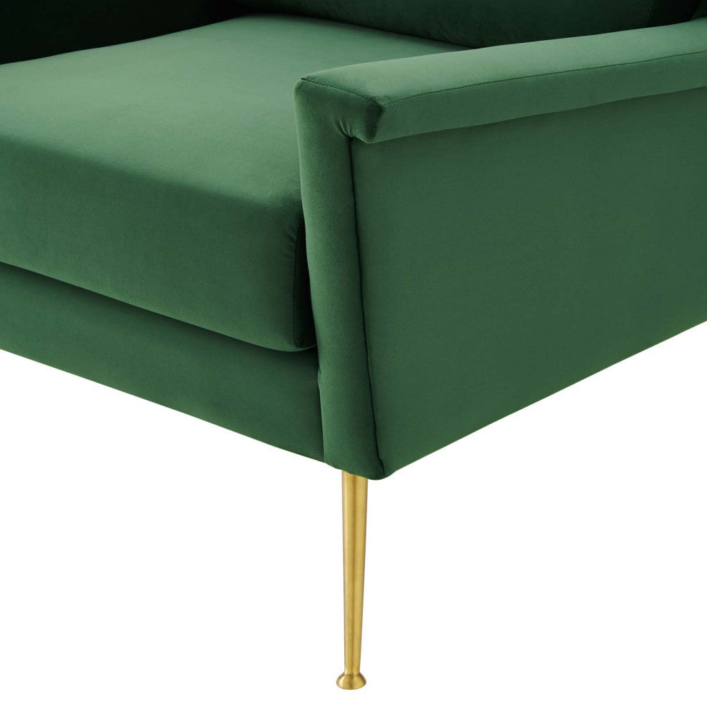 Armchair Accent Chair, Velvet, Gold Green, Modern, Living Lounge Hospitality