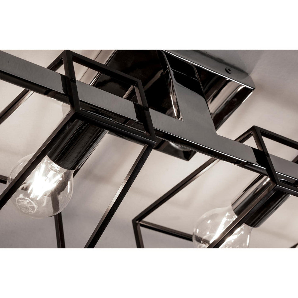 Lynn - 4-Light Vanity - Black & Chrome Finish