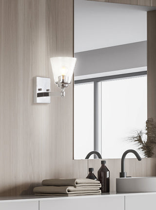 Marion Hurricane Metal, Glass Vanity Light, Chrome, 1-Light