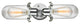 Centri 2-Light Bath Vanity-Light, Polished Chrome, Clear