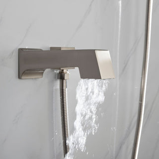 Cero Set 8" Brushed Nickel Square Rain Shower and Handheld
