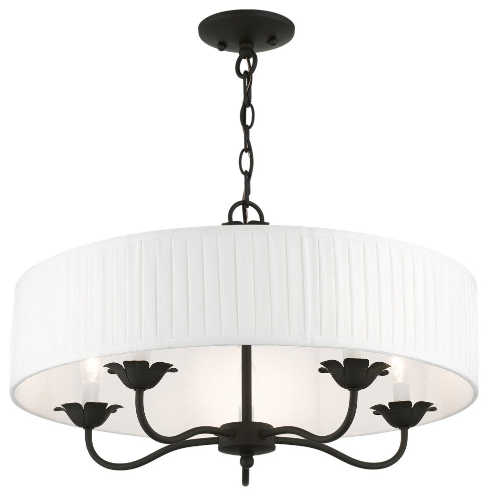 Livex Lighting 5 Light Black Pendant Chandelier