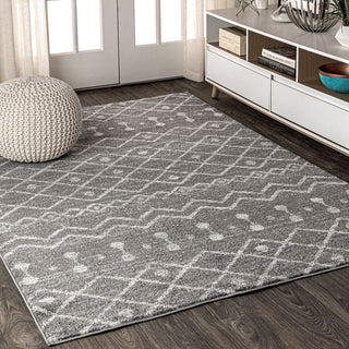 Aksil Moroccan Beni Souk Area Rug, Gray/Cream, 4 X 6