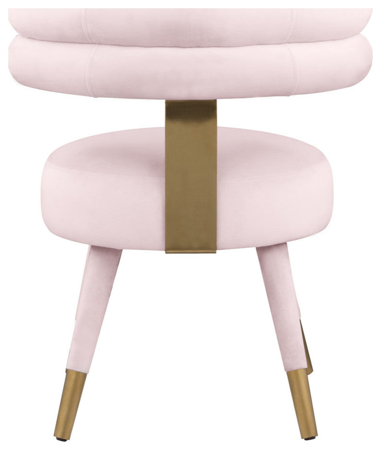 Fitzroy Velvet Upholstered Dining Chair (Set of 2), Pink