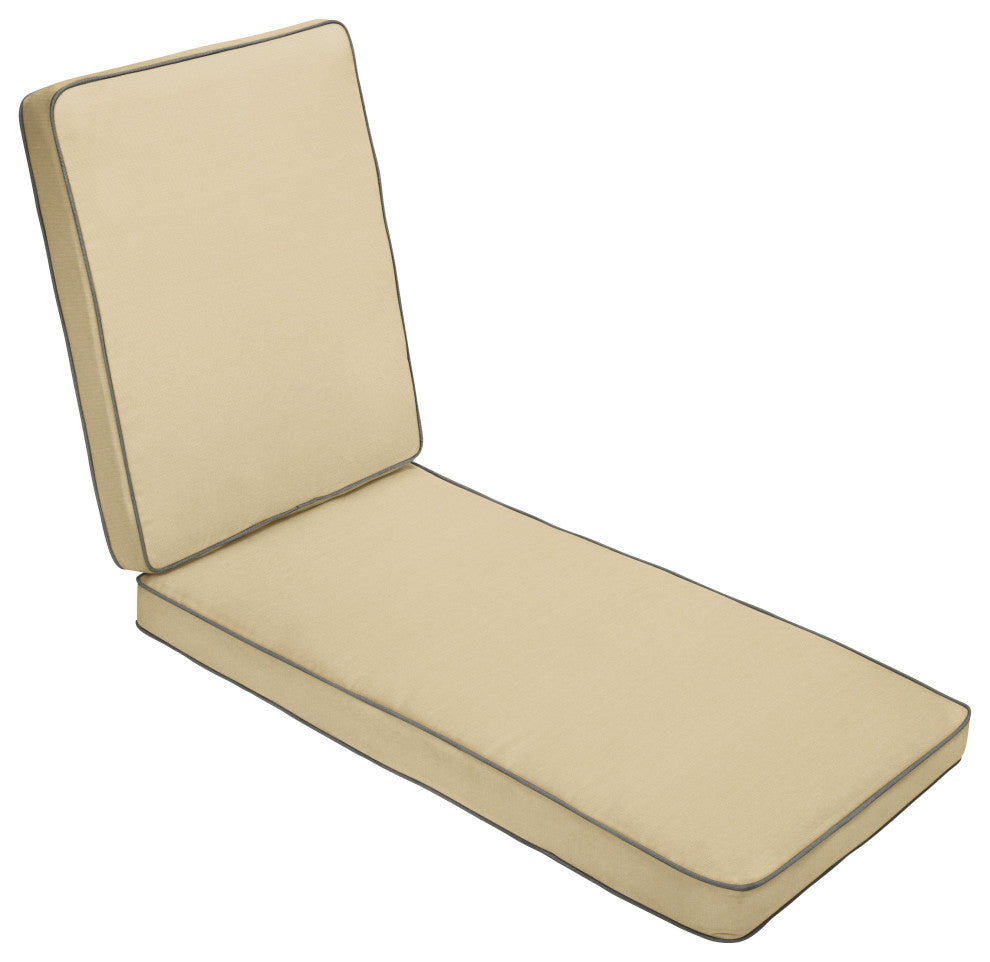 Mozaic Home Canvas Antique Beige Out/Indoor Chaise Lounge Cushion 78x21x3"