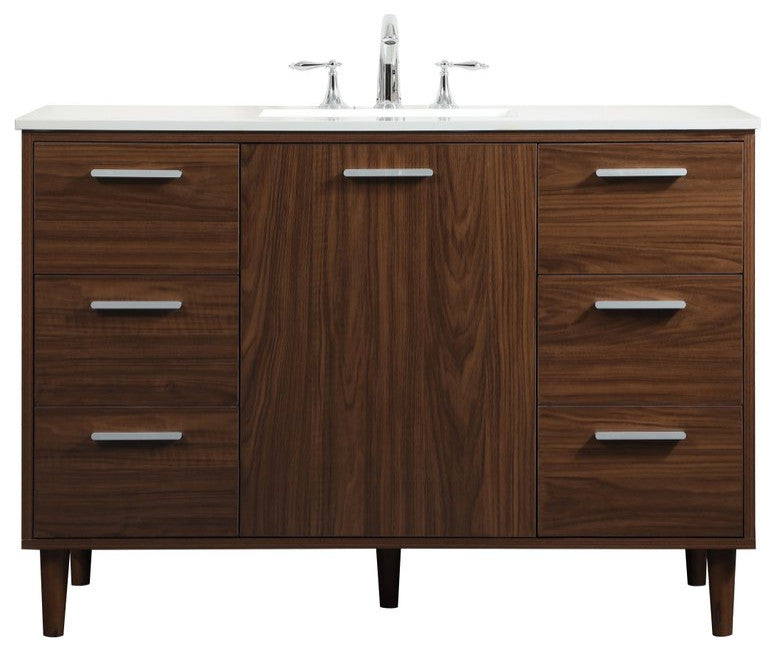 Elegant Decor Baldwin Bathroom Vanity Walnut