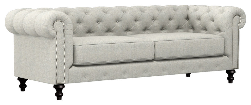 Nativa Interiors London 90" Sofa, Gray, Deep Plush Depth