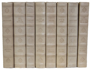 Decorative Books - Ivory Leather Book Bundle - 1 foot of Cream Books