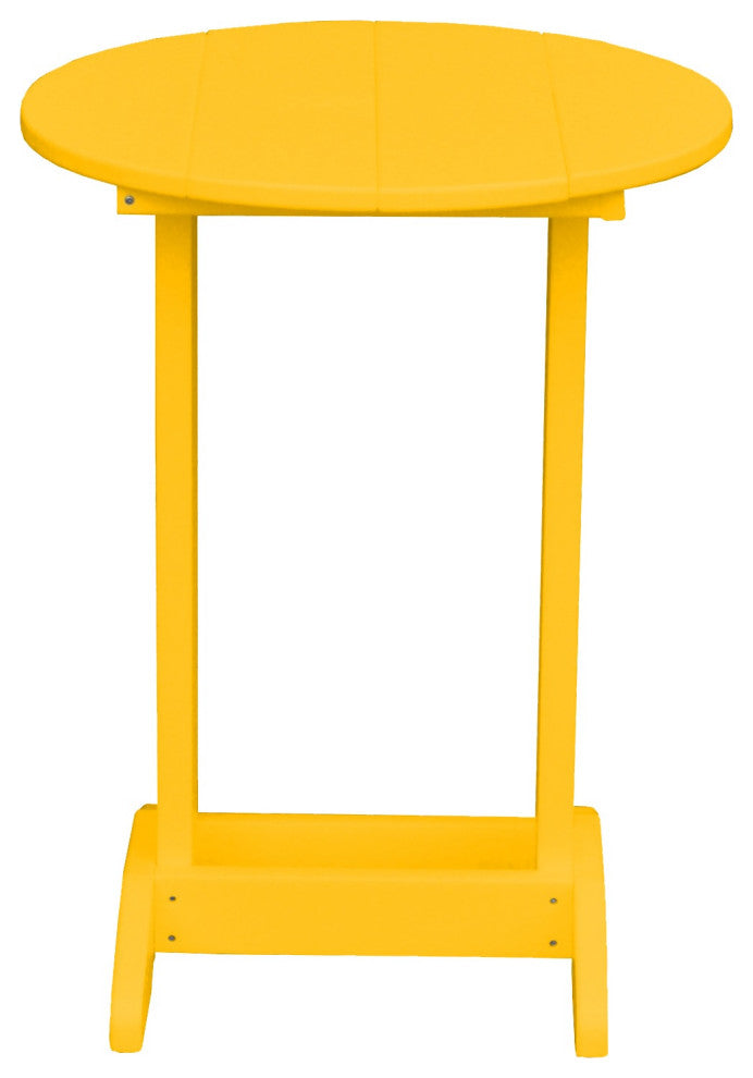 Poly Lumber Balcony Side Table, Lemon Yellow, Round
