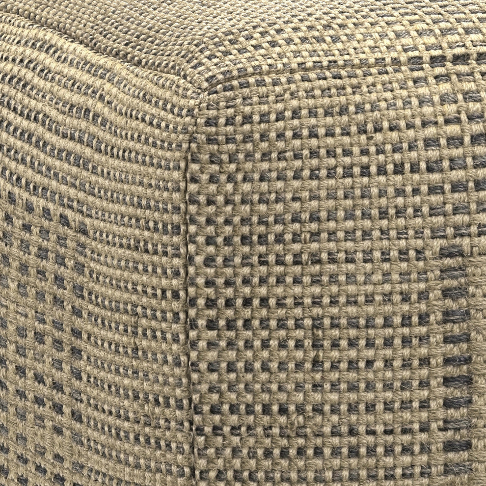 Delilah Square Woven Pouf, Natural