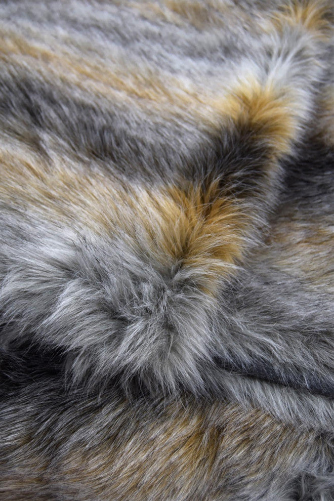 LUZIO Crystal Fox Vegan Faux Fur Seat Cover 43.3x29.2