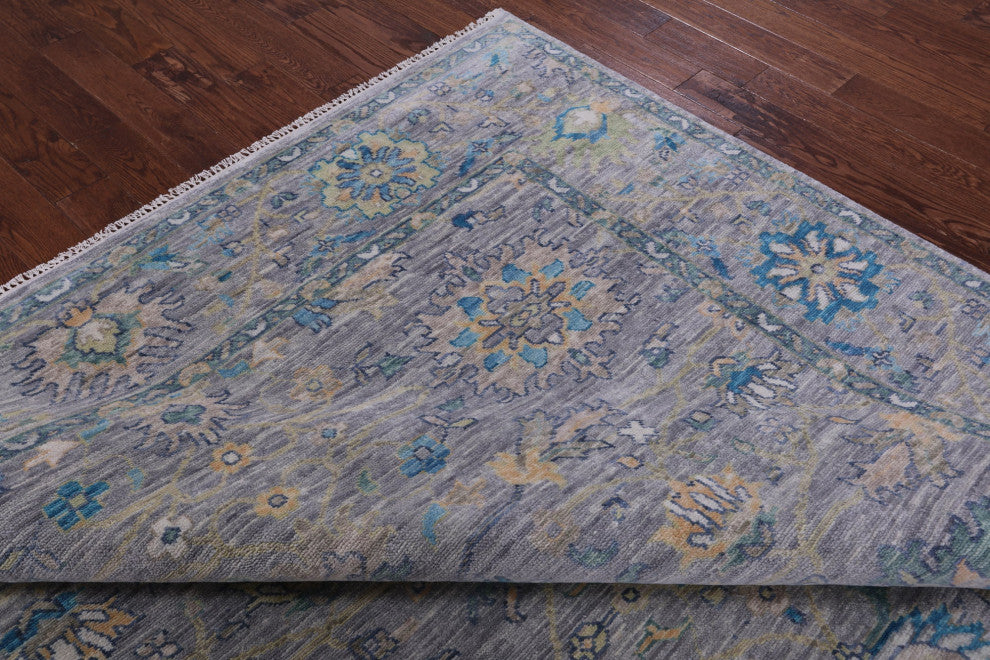 8' 11" X 11' 1" Hand Knotted Turkish Oushak Wool Rug - Q13365