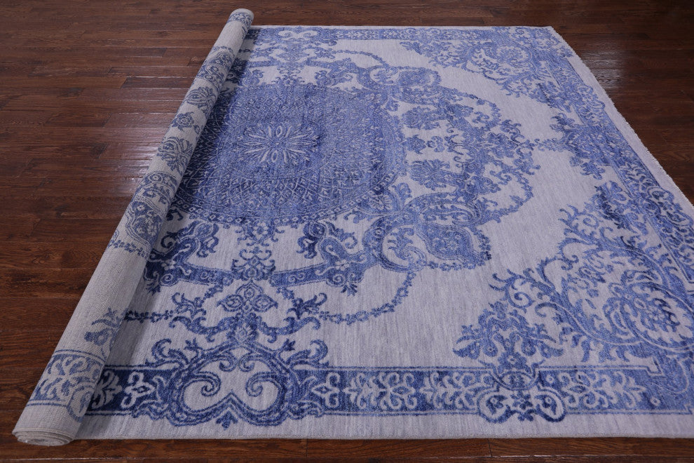 8' 10" X 12' 4" Persian Hand-Knotted Wool and Silk Rug Q11846