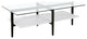 47" Black Glass And Steel Coffee Table With Shelf
