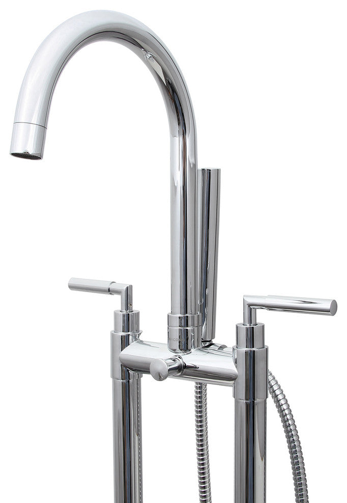 Dyconn Faucet - FreeStanding tub Filler Faucet w/ Hand Shower, Chrome
